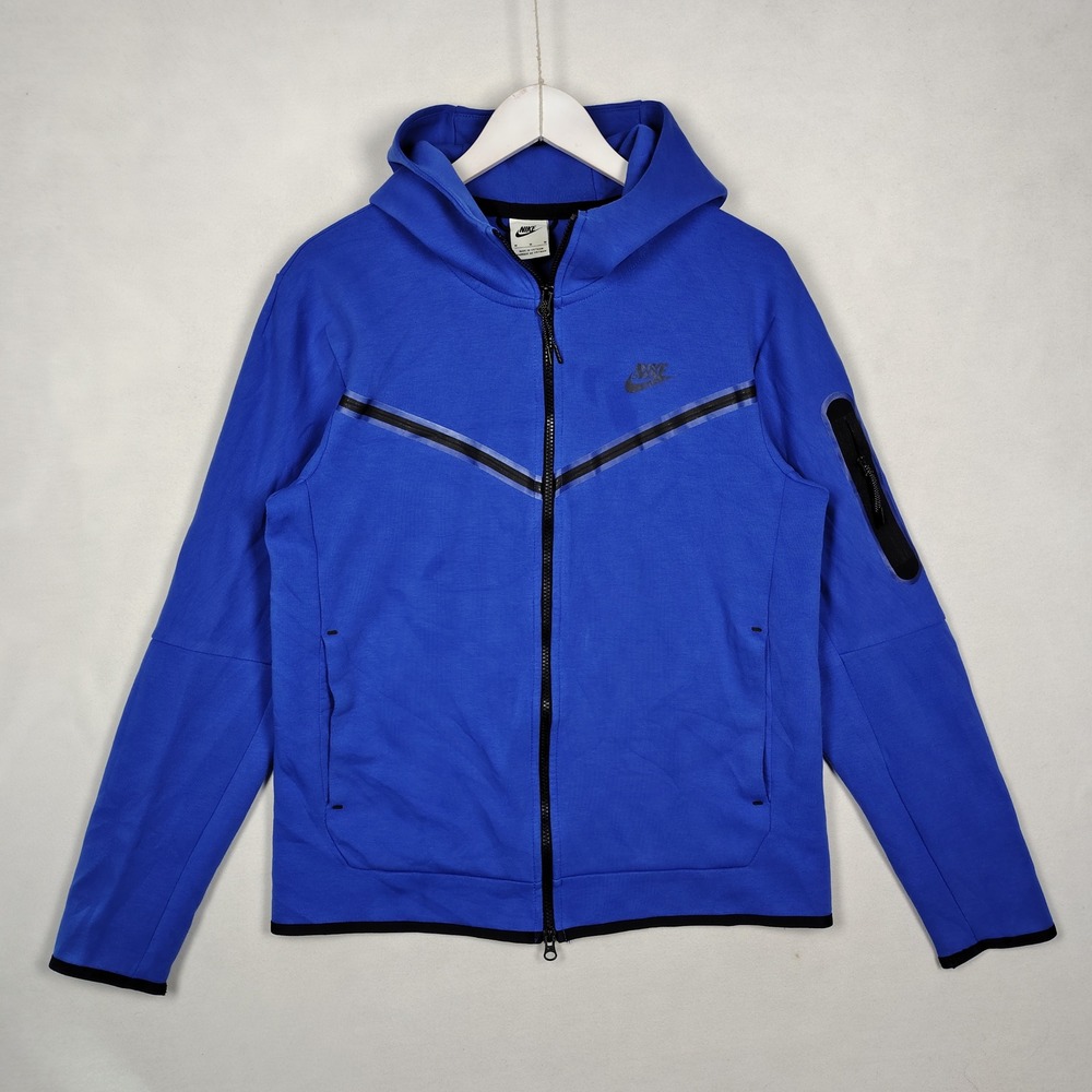 Nike Tech Fleece Full Zip Hoodie Game Royal Blue Black 545277-480 Mens Medium